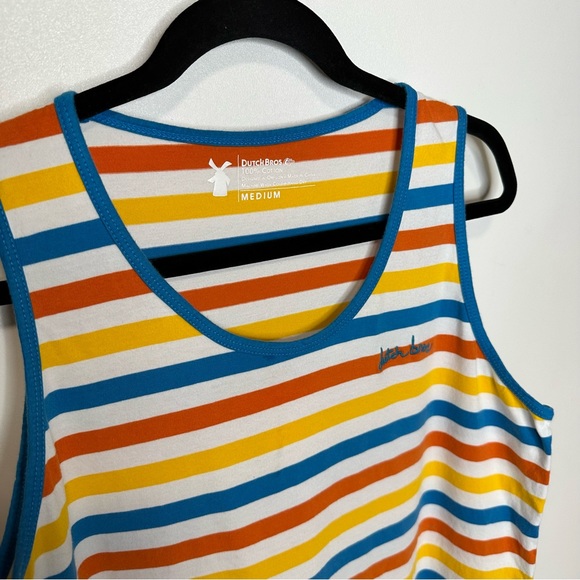 Dutch Bros Stripe Cotton Tank Top Size Medium - Picture 3 of 5